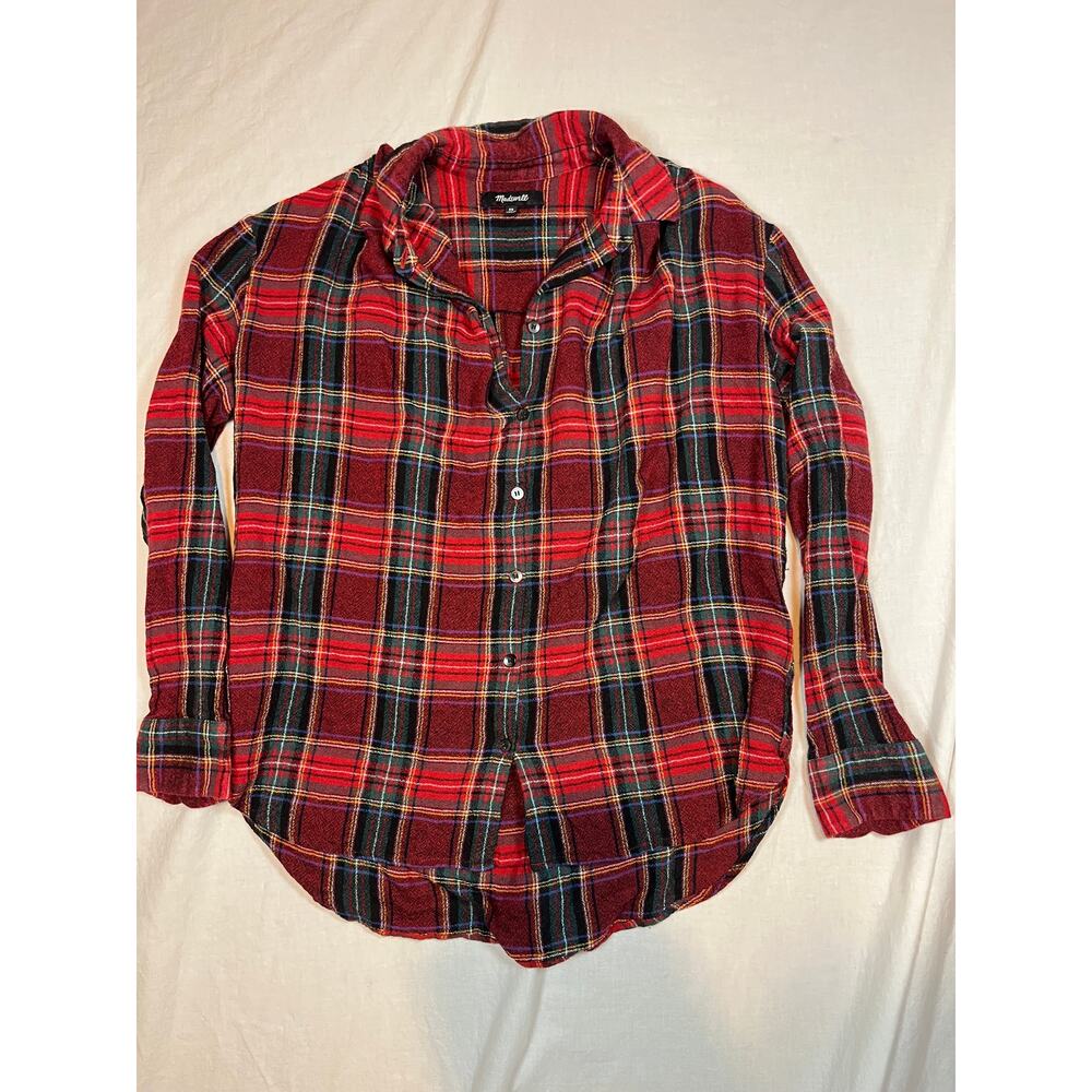 Madewell Red Plaid Blouse XS